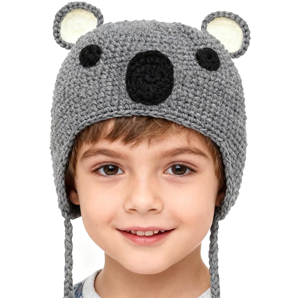 オーダーページ♡ハンドメイド♡⊂(^(工)^)⊃♡くま耳帽子 くまちゃんニット帽 Amazon | BIBITIME ハンドメイド ニット コアラ 帽子 クマ 耳